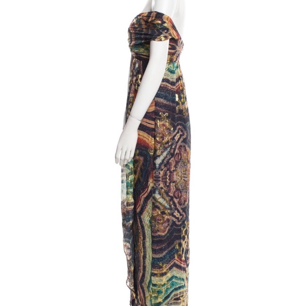 Nicole Miller Multicolor Off-Shoulder Maxi Dress - Picture 2 of 3